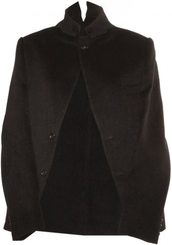 Black Soft Blazer Cape - Hervia