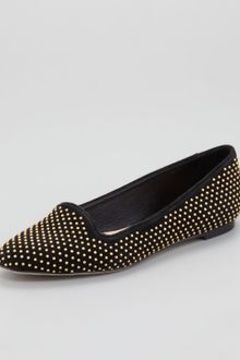 Loeffler Randall Studded Suede Smoking Slipper - Lyst