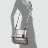 Olivia Harris Metallic Unzipped Foldover Messenger in Silver (metallic) - Lyst