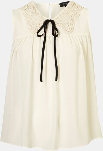 Topshop Crochet Swing Top - Lyst