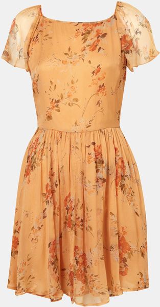 Topshop Autumn Meadow Print Dress in Yellow (multi) - Lyst