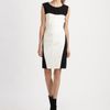 Bcbgmaxazria Colorblock Shift Dress in White - Lyst
