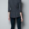 Zara Casual Peplum Tshirt in Gray (coal) - Lyst