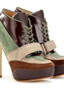 Acne Ace Laceup Leather Booties - Lyst