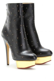 Charlotte Olympia Lucinda Leather Booties - Lyst