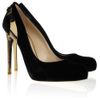 Stella Mccartney Metalheel Velvet Pumps in Black (gold) - Lyst