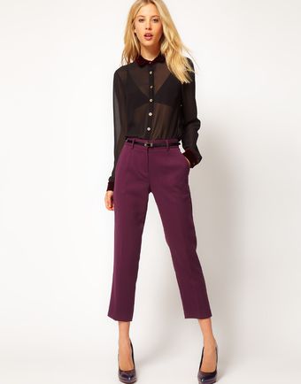 ASOS Collection Asos Crepe Cropped Trousers - Lyst