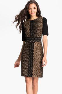 Donna Ricco Zigzag Print Sheath Dress - Lyst