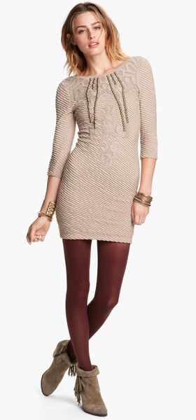 Free People Lookin For A Stud Knit Dress in Pink (toast) - Lyst
