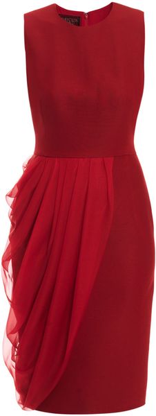 Giambattista Valli Drape Panel Dress in Red - Lyst