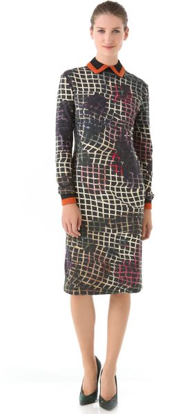 Preen Collared Jersey Dress in Multicolor - Lyst