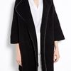 Vince Honeycomb Wool Leather Trim Car Coat in Black - Lyst