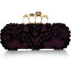Alexander Mcqueen Knuckle Embellished Brocade Box Clutch in Purple (eggplant) - Lyst