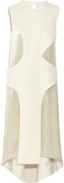 Esteban Cortazar Cutout Cady and Velvet Dress - Lyst