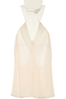 Esteban Cortazar Chiffon and Leather Top - Lyst