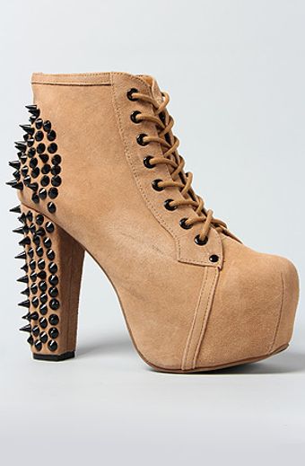 Jeffrey Campbell The Spike Shoe in Nude Suede and Black - Lyst