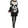 Mcq By Alexander Mcqueen Mohair Skull Tunic Sweater in Black - Lyst