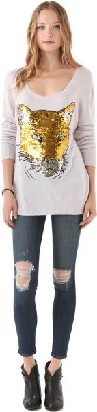 Wildfox Sequin Lion Friend Sweater - Lyst