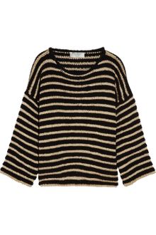 Yves Saint Laurent Striped Metallic Knitted Sweater - Lyst