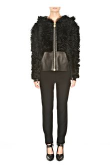 Alexander Wang Nappa Backed Shearling Hoodie - Lyst