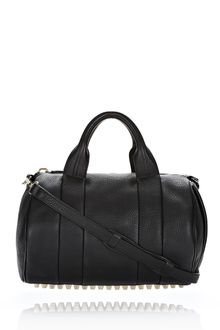 Alexander Wang Rocco in Black Soft Pebble Leather with Pale Gold - Lyst