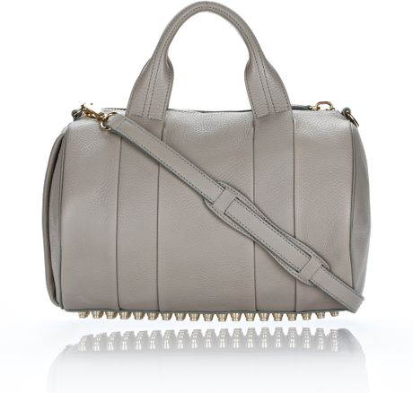 Alexander Wang Rocco in Oyster Soft Pebble Leather with Pale Gold in Gray (oyster) - Lyst