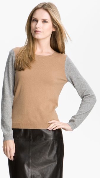 Boss Black Colorblock Cashmere Sweater in Gray (fresh biscuit fantasy) - Lyst
