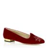 Charlotte Olympia Charlottes Web Velvet Slipper in Red (ruby) - Lyst