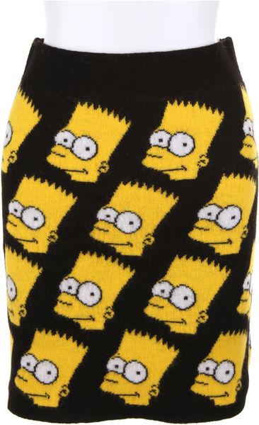 Jeremy Scott Wool Knit Mini Skirt in Yellow (red) - Lyst