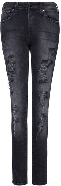 Mango Ripped Washed Effect Jeans - Lyst
