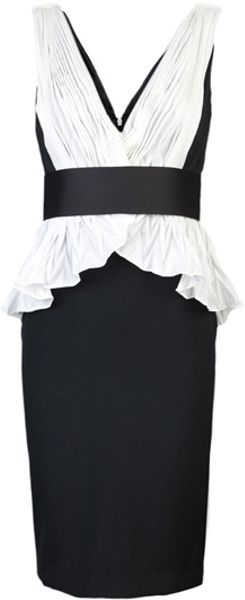 Marchesa Cocktail Overlay Bodice Dress in Black - Lyst