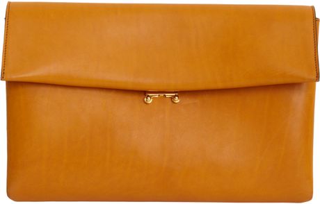 Marni Foldover Envelope Clutch in Yellow (gold) - Lyst