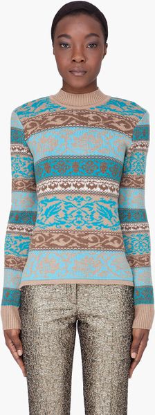 Matthew Williamson Teal Knitted Wool Sweater in Blue (teal) - Lyst