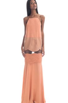 Paula Raia  Bright Nude Illusion Gown - Lyst