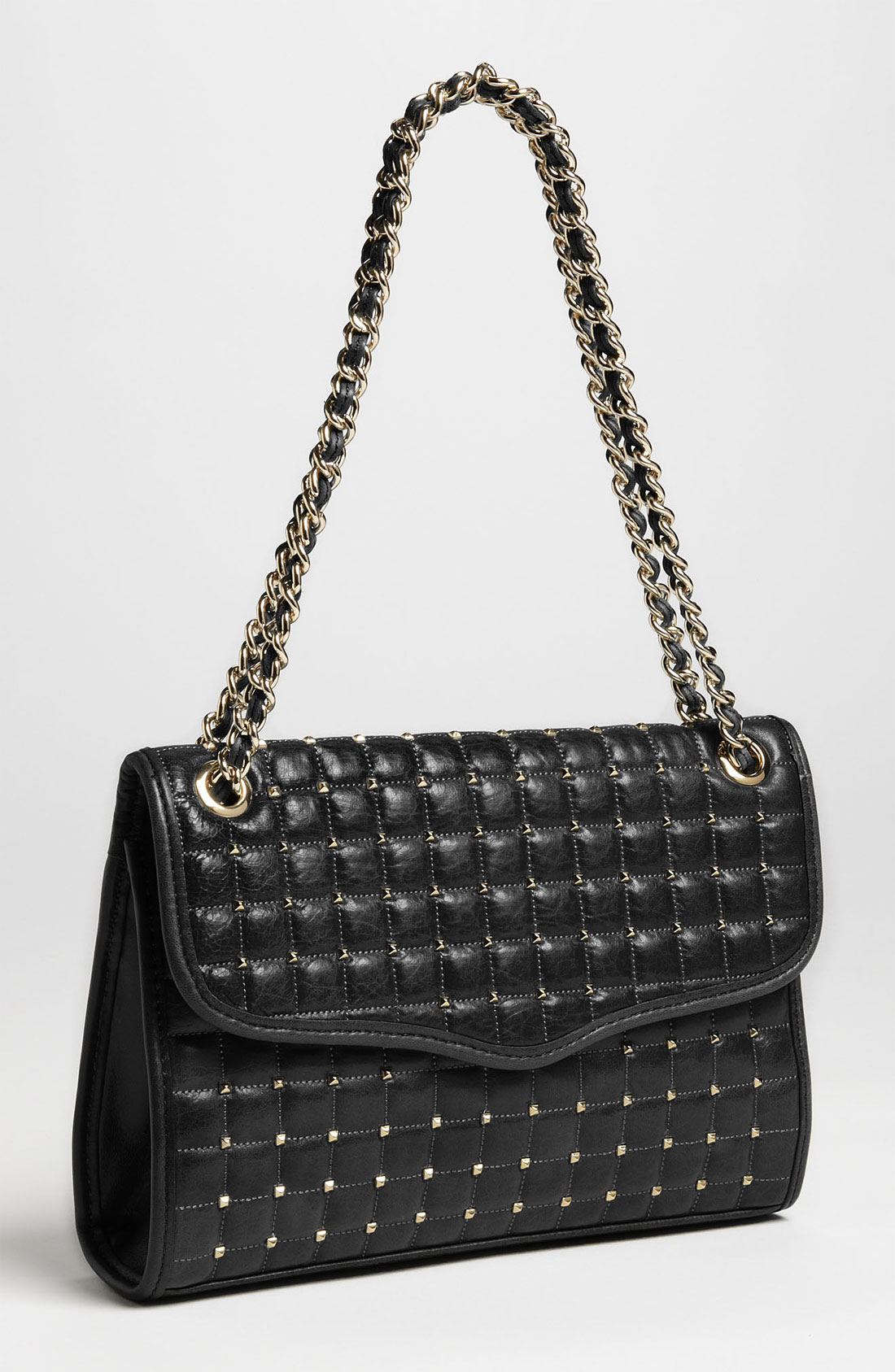 Rebecca Minkoff Affair Pyramid Stud Shoulder Bag in Black Lyst