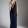 Temperley London Bicolour Long Carmel Drape Dress in Blue (navy/black) - Lyst