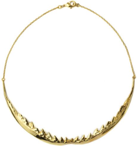 Tom Binns Fw Nophobia Shark Jaw Necklace in Gold - Lyst
