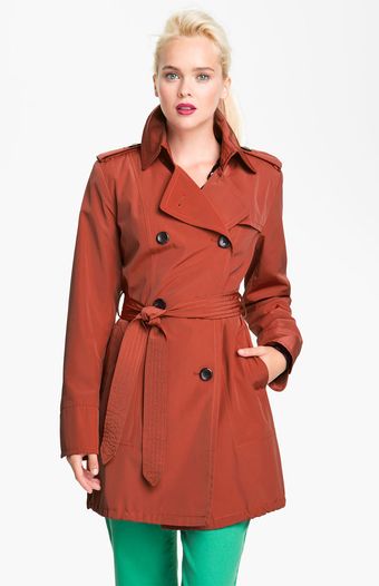 Vince Camuto Double Breasted Raincoat - Lyst