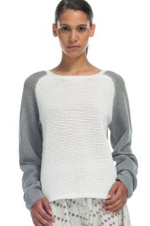 Yigal Azrouel  Optic Perforated Cotton Waffle Knit Sweatshirt - Lyst
