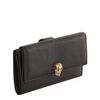 Alexander Mcqueen Black City Leather Skull Charm Wallet in Black - Lyst