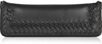 Bottega Veneta Intrecciato Trimmed Leather Clutch - Lyst