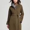 Eileen Fisher High Collar Dolman Sleeve Belted Coat in Green (cypress) - Lyst