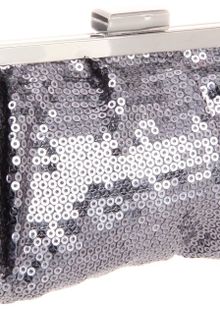 La Regale La Regale Slim Sequin Rouched On Frame Clutch - Lyst
