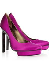 Lanvin Crystal-Embellished Satin Pumps
