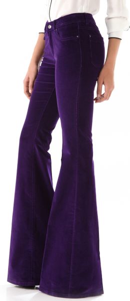 purple corduroy flare pants