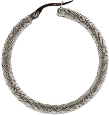 hoop roberto coin woven earring silver