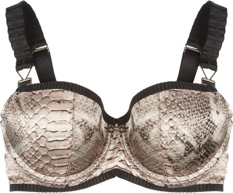 Stella Mccartney Jodie Rocking PythonPrint Stretch Silk Balconette Bra in Gray (multicolored) - Lyst