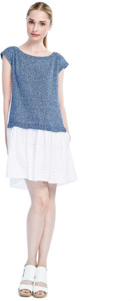 Thakoon Addition Ss Denim Knit Cape Back Dress in White (denim blue) - Lyst