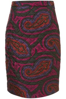 Topshop Quilted Paisley Silk Skirt  - Lyst