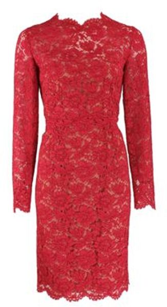 Valentino Long Sleeve Bow Back Lace Dress - Lyst